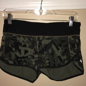 Green camouflage Lululemon shorts